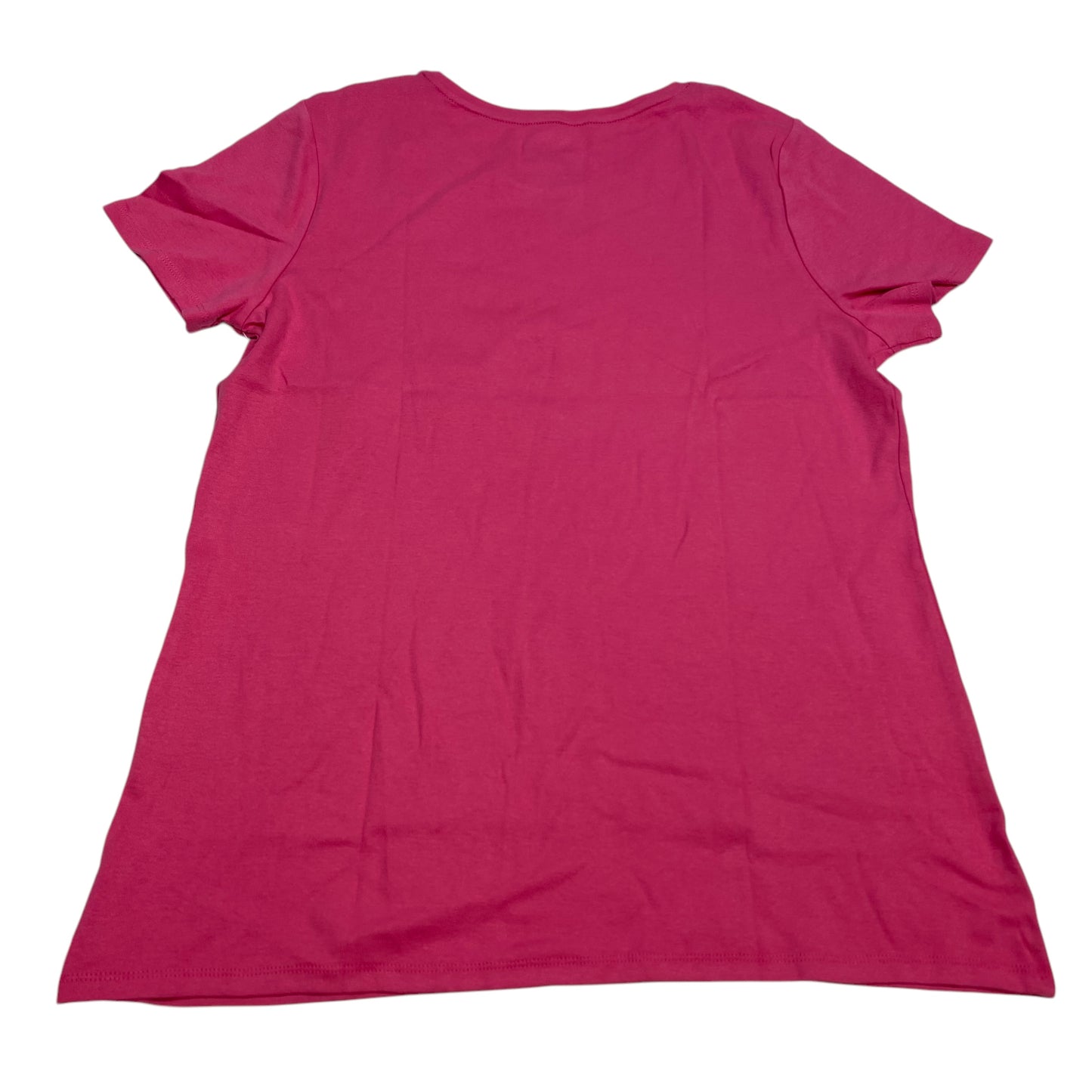 Top Short Sleeve Basic By Croft And Barrow In Pink, Size: L