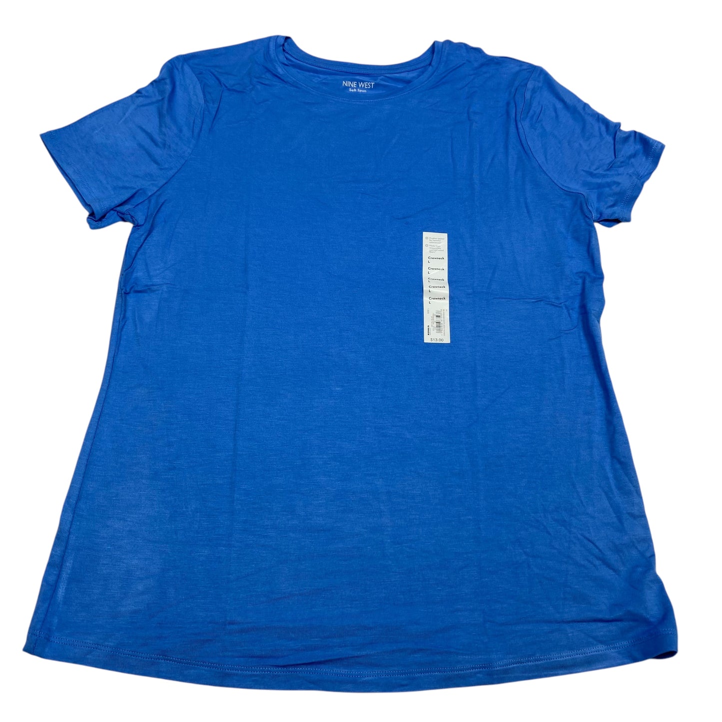 Top Short Sleeve Basic By Nine West Apparel In Blue, Size: L