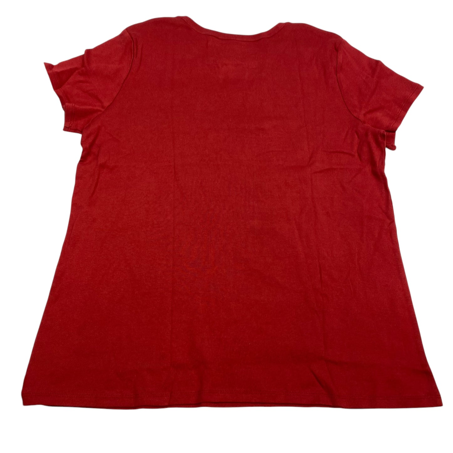 Top Short Sleeve Basic By Croft And Barrow In Red, Size: L