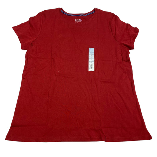 Top Short Sleeve Basic By Croft And Barrow In Red, Size: L