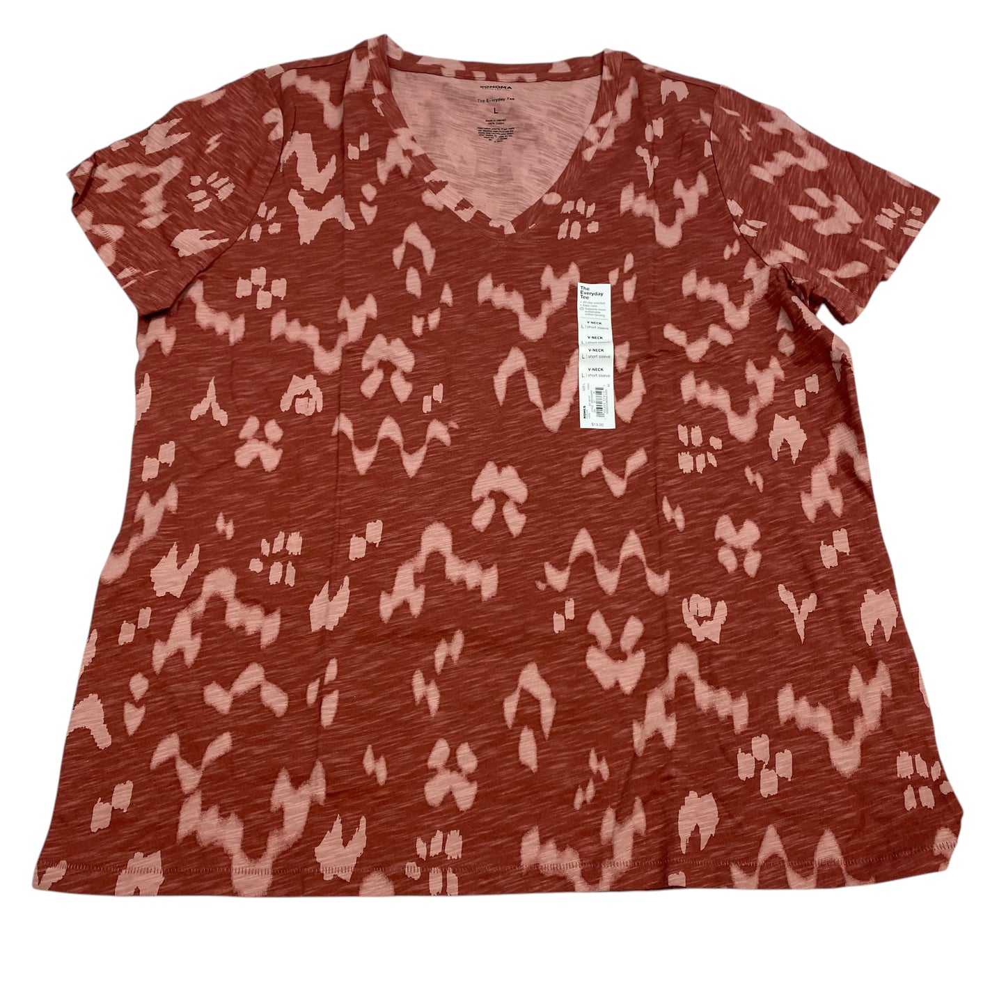 Top Short Sleeve Basic By Sonoma In Red, Size: L