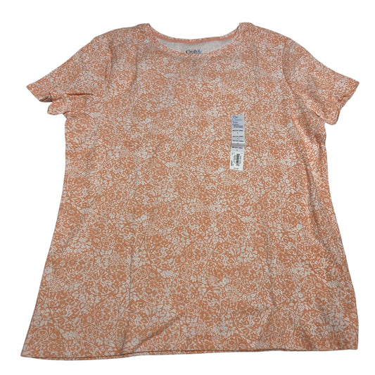 Top Short Sleeve Basic By Croft And Barrow In Orange, Size: L