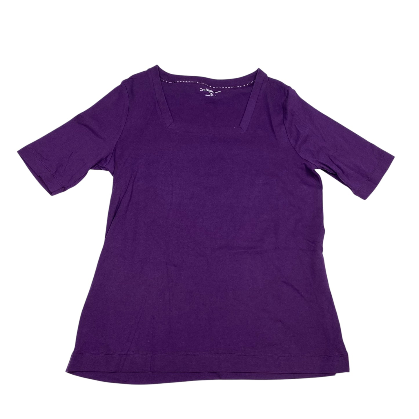 Top Short Sleeve Basic By Croft And Barrow In Purple, Size: Xl