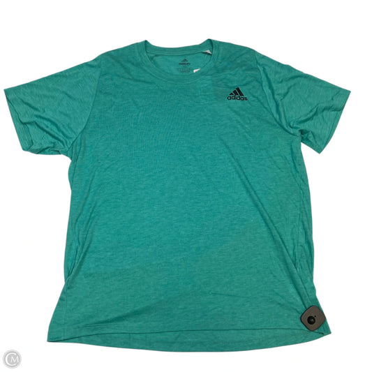 Athletic Top Short Sleeve By Adidas In Green, Size: Xl