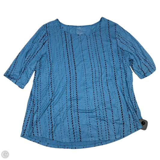 Top Short Sleeve By Apt 9 In Blue, Size: Xxl