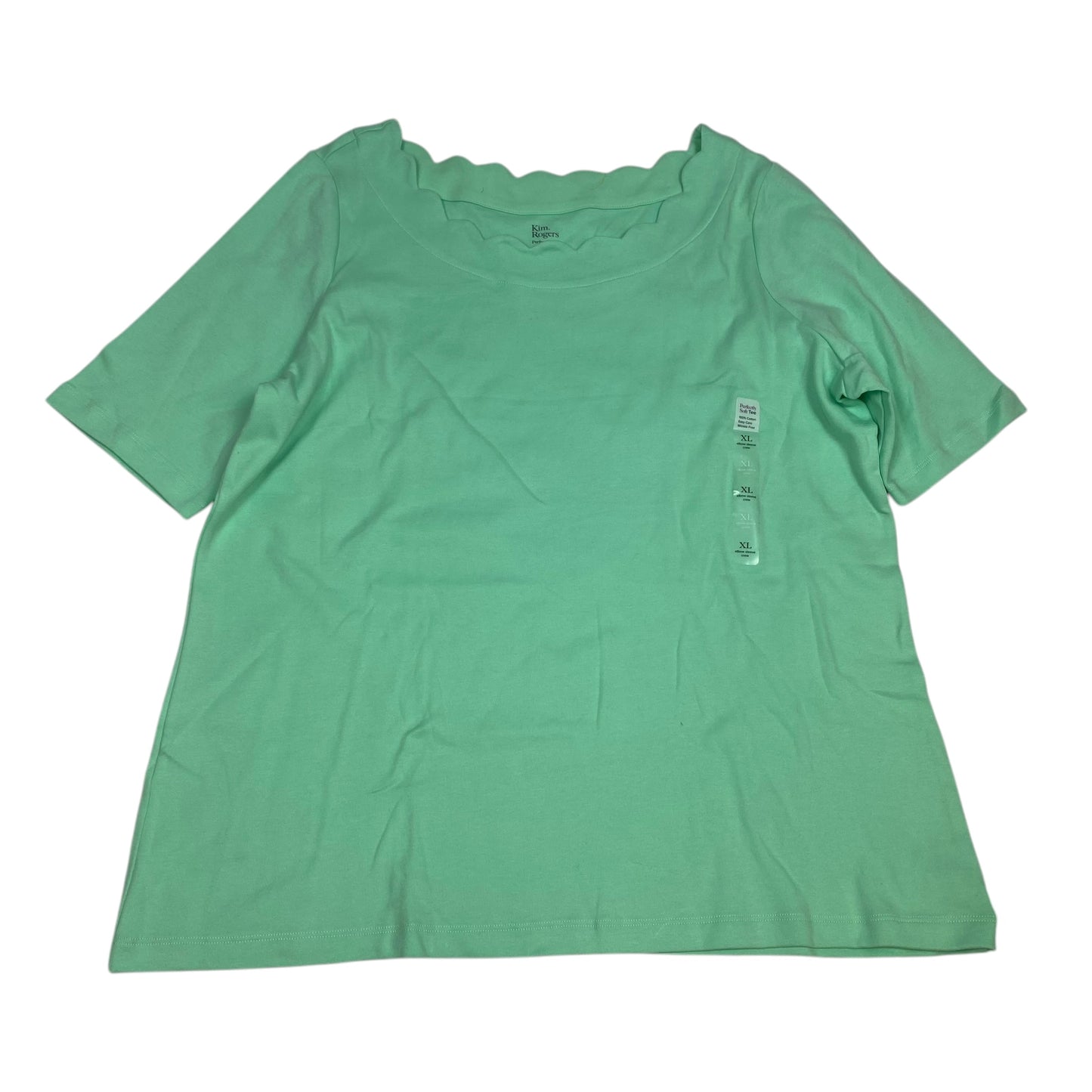 Top Short Sleeve By Kim Rogers In Green, Size: Xl