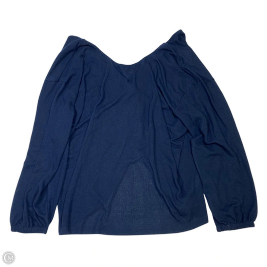 Top Long Sleeve By Eloquii In Navy, Size: 3x