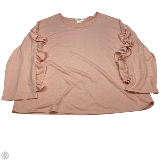 Top Long Sleeve By Moa Moa In Pink, Size: 3x