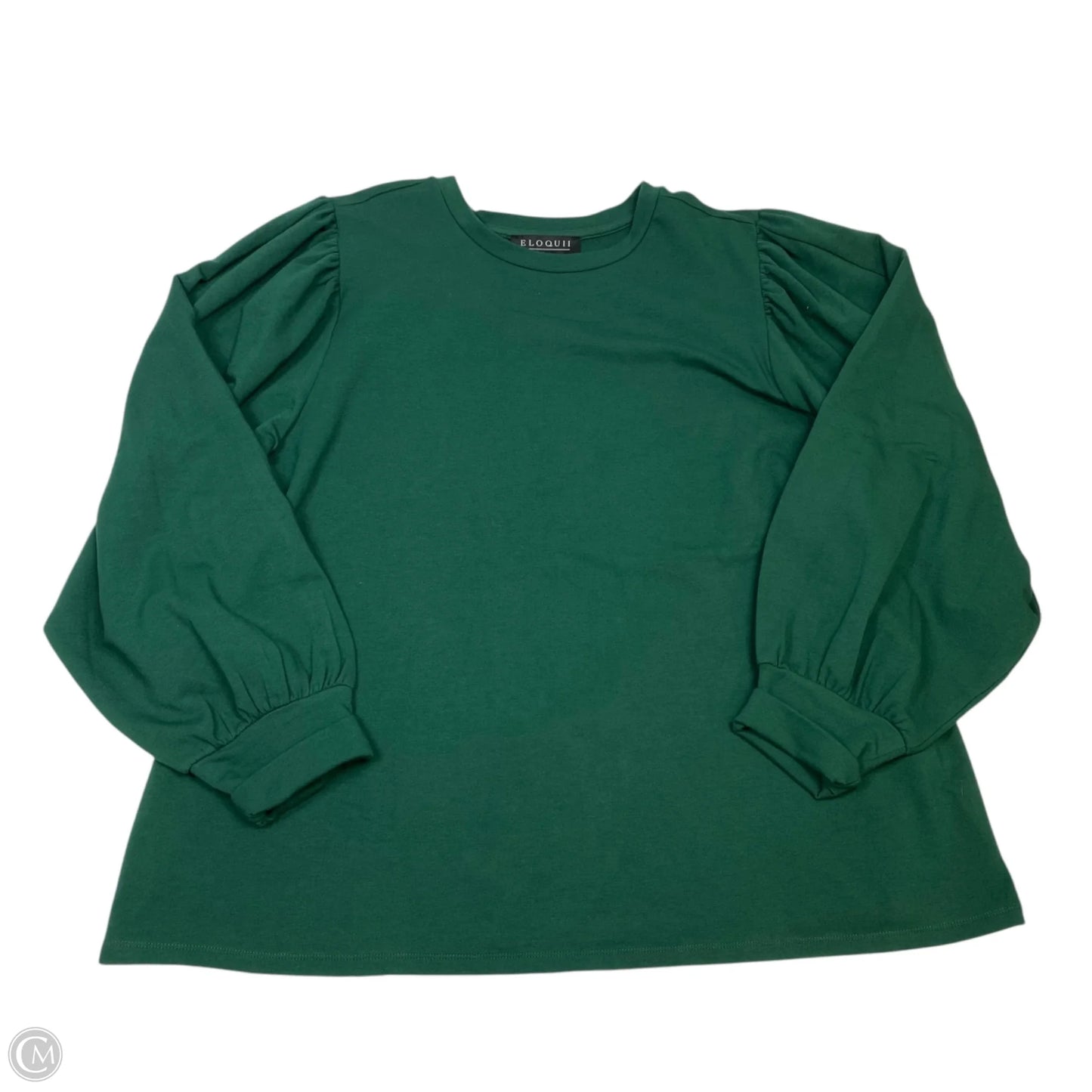 Top Long Sleeve By Eloquii In Green, Size: 3x