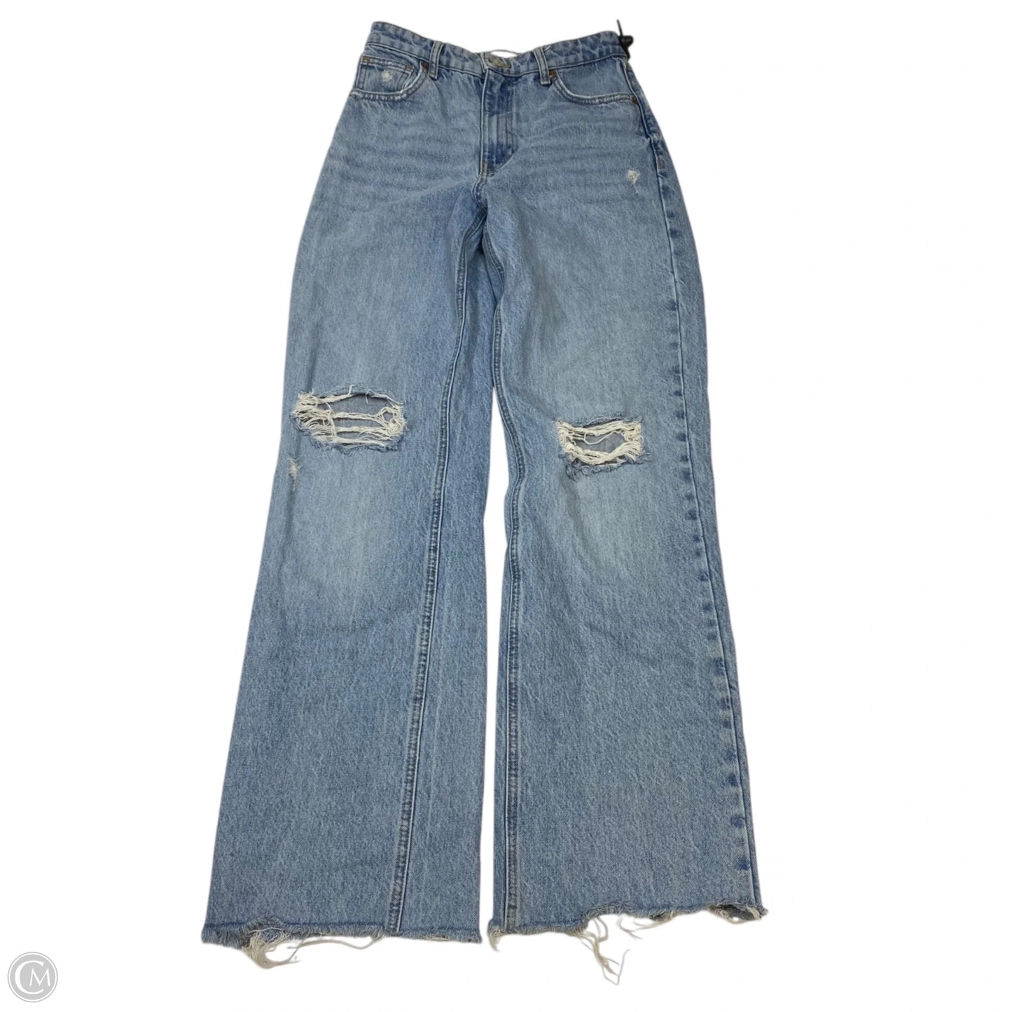 Jeans Straight By Zara In Blue Denim, Size: 4