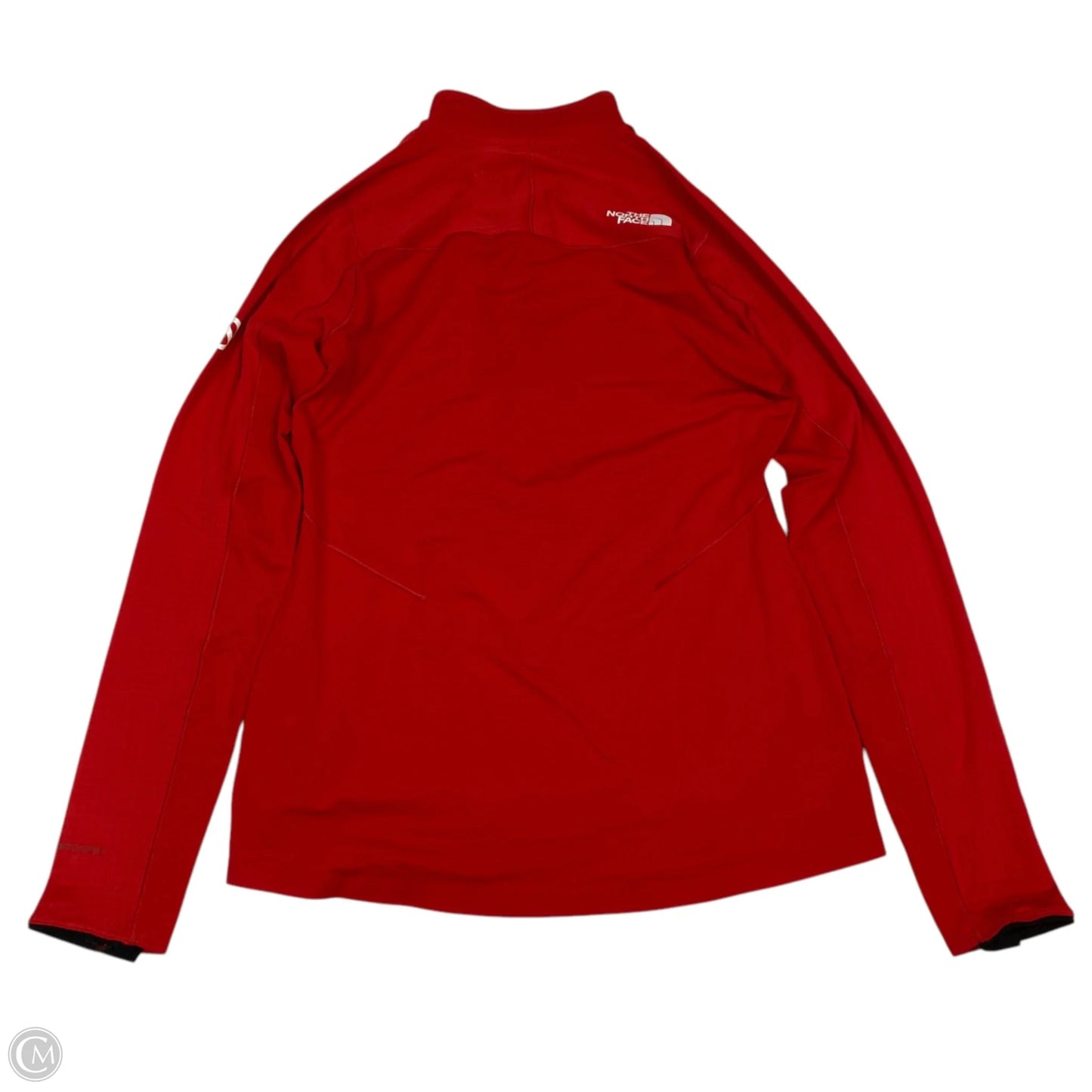 Athletic Top Long Sleeve Collar By The North Face In Red, Size: S