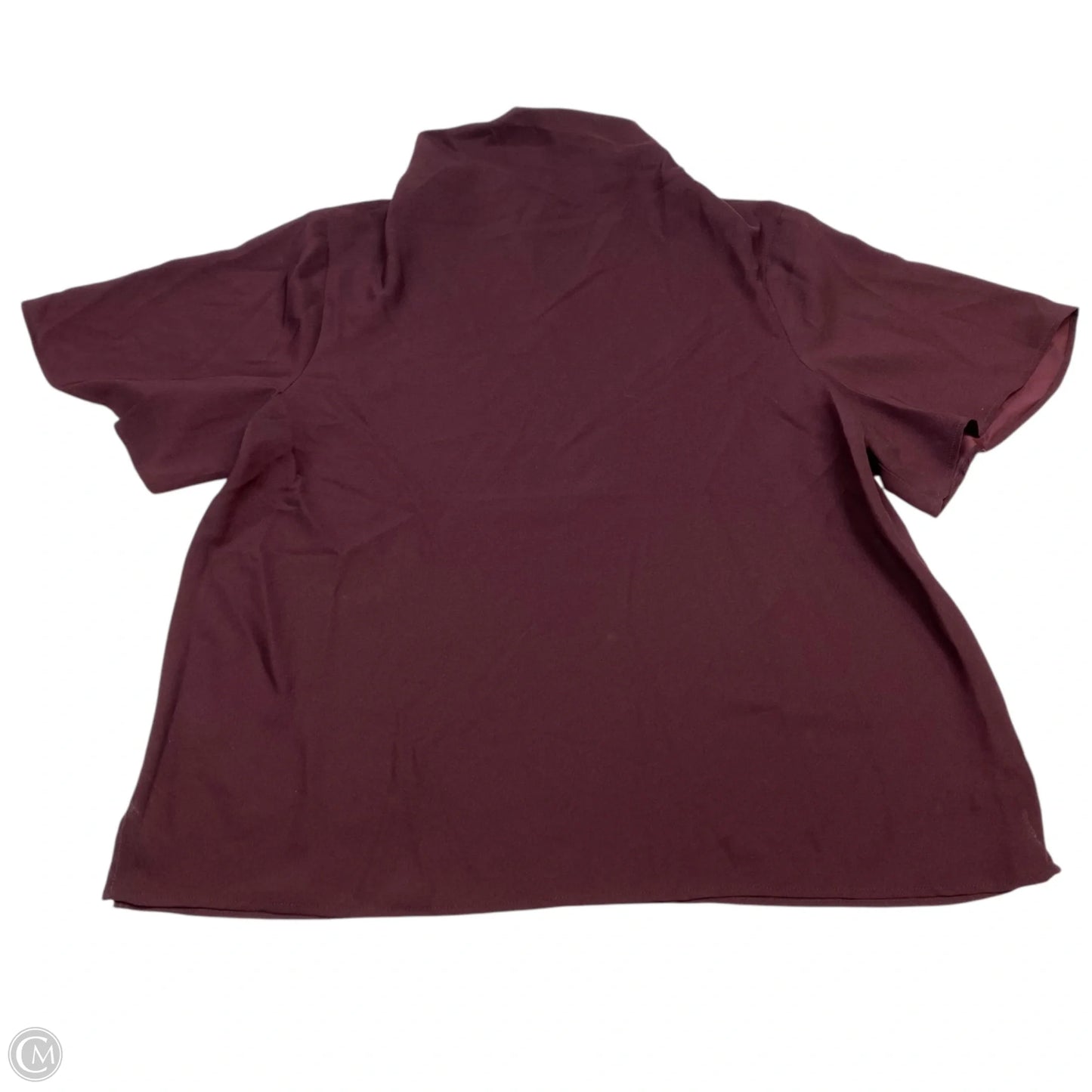 Blouse Short Sleeve By Ann Taylor In Maroon, Size: L