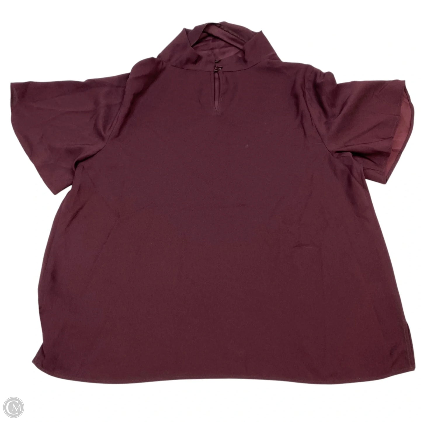 Blouse Short Sleeve By Ann Taylor In Maroon, Size: L