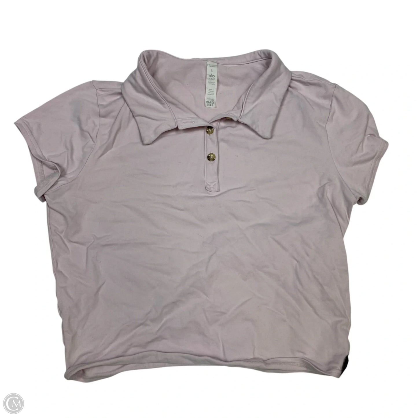 Athletic Top Short Sleeve By Alo In Pink, Size: L