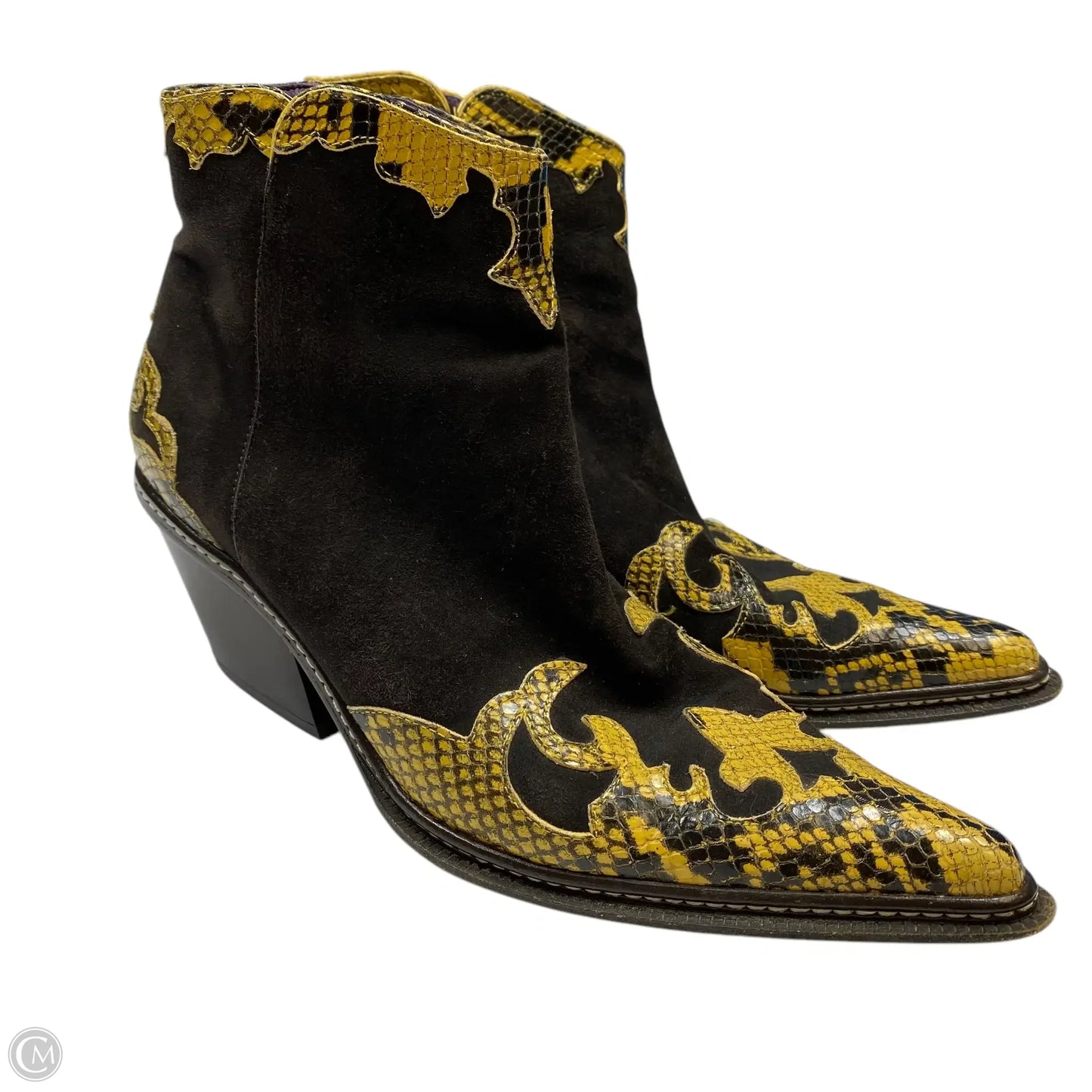 Boots Western By Donald Pliner In Brown & Yellow, Size: 8