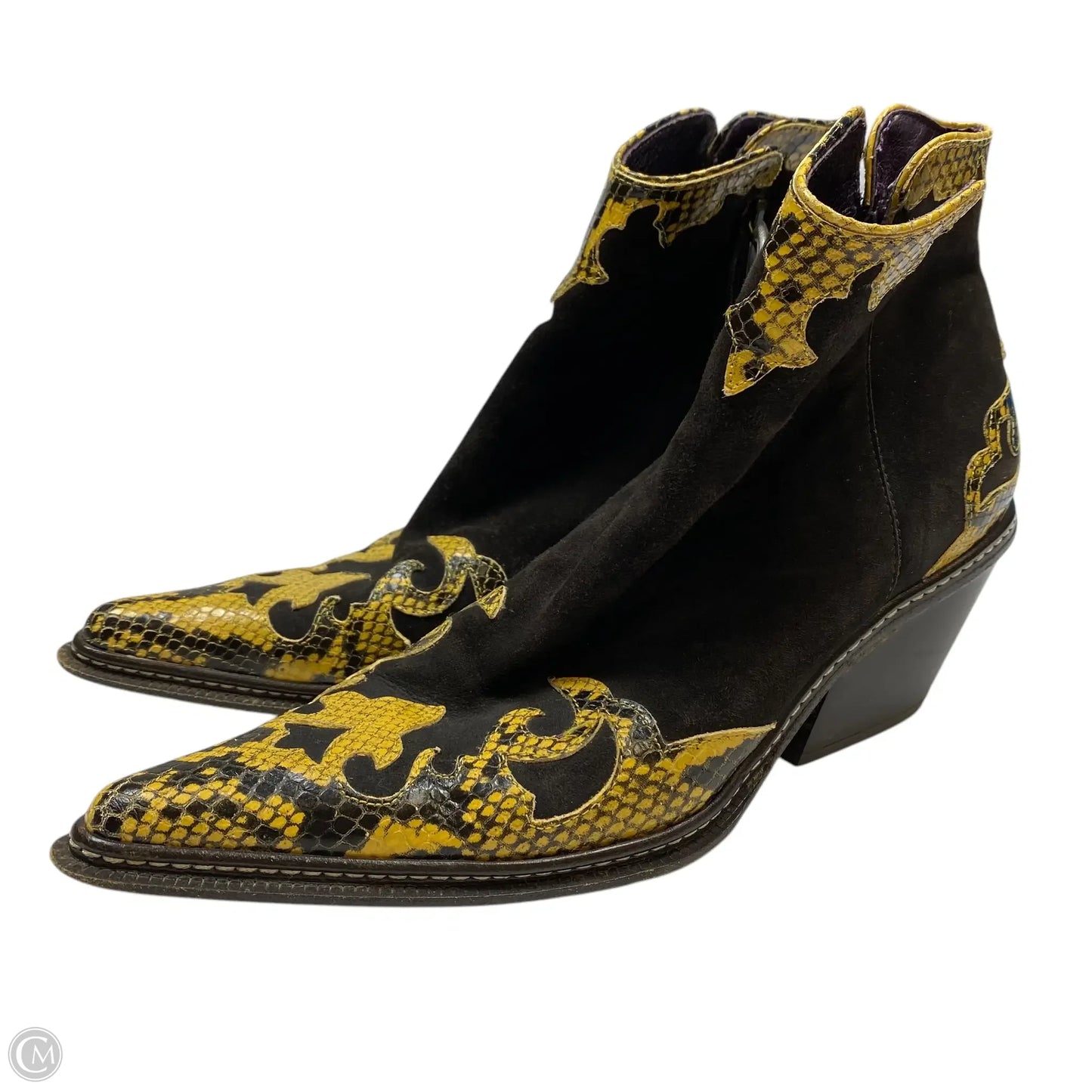 Boots Western By Donald Pliner In Brown & Yellow, Size: 8