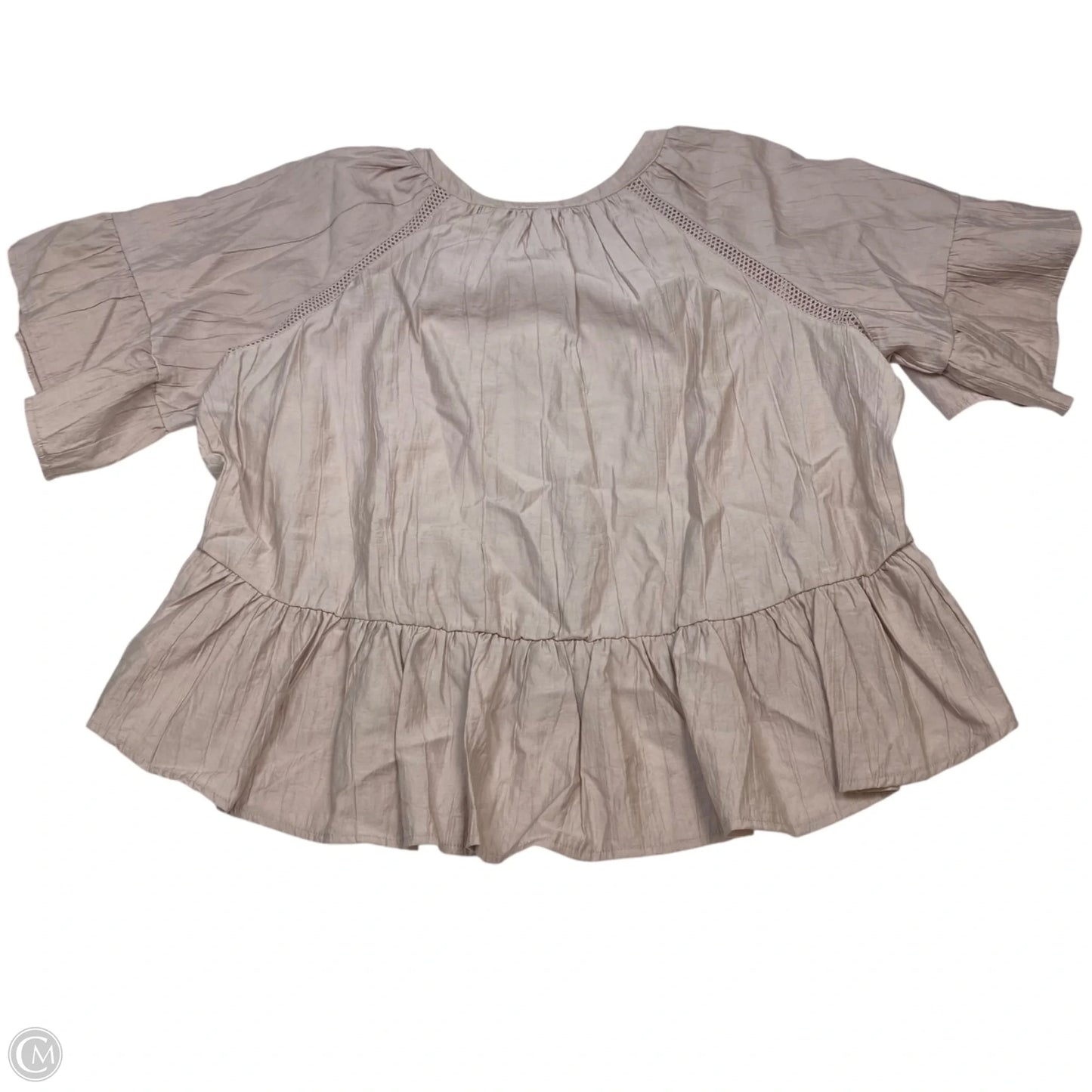 Top Short Sleeve By Anthropologie In Pink, Size: L