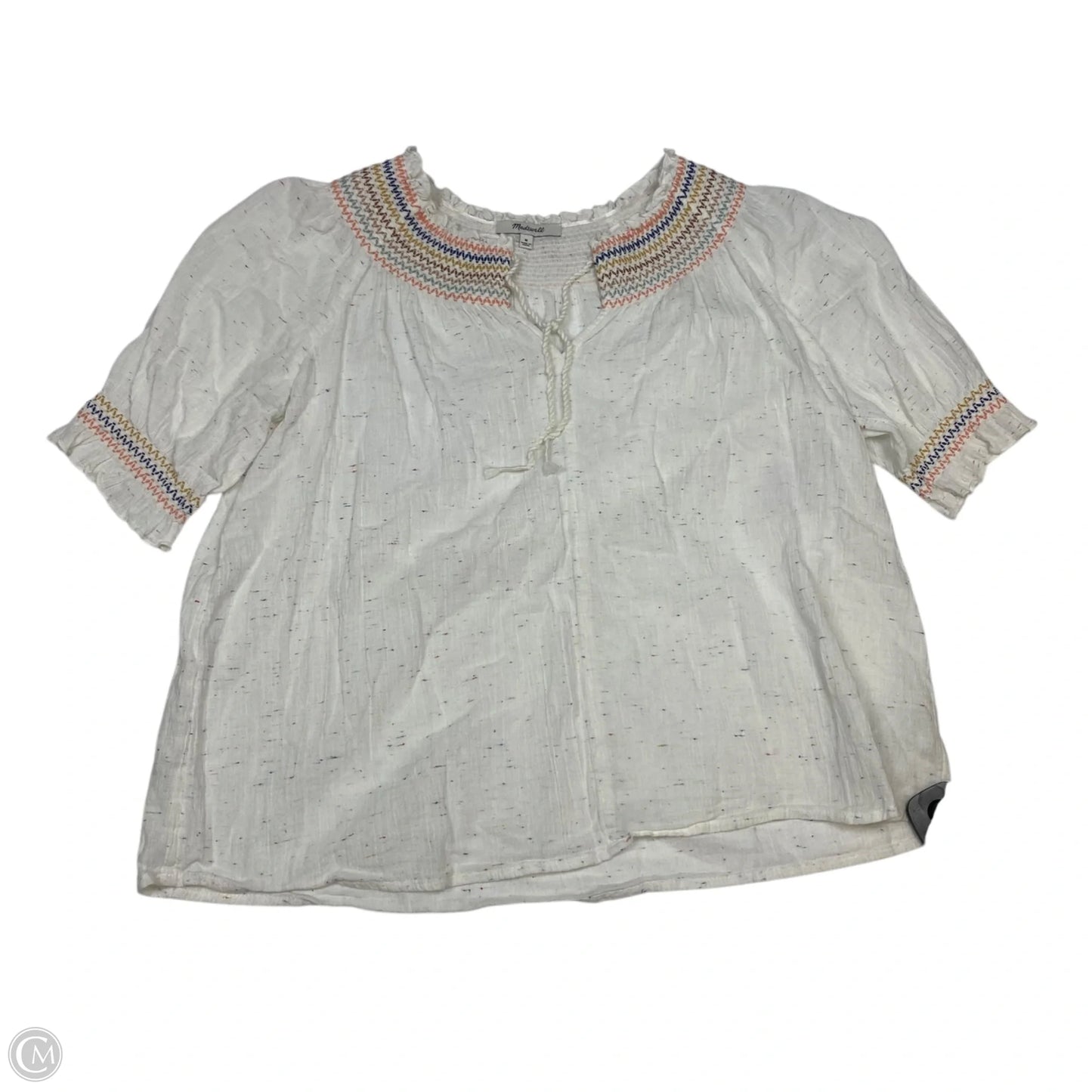 Top Short Sleeve By Madewell In Cream, Size: M