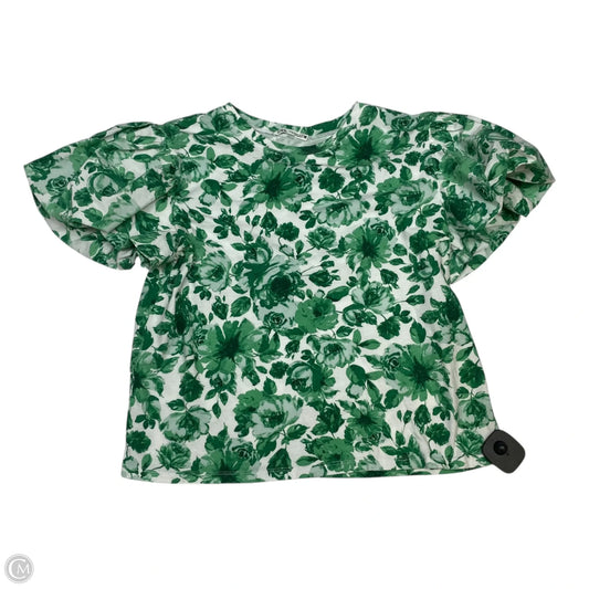 Top Short Sleeve By Zara In Green, Size: M