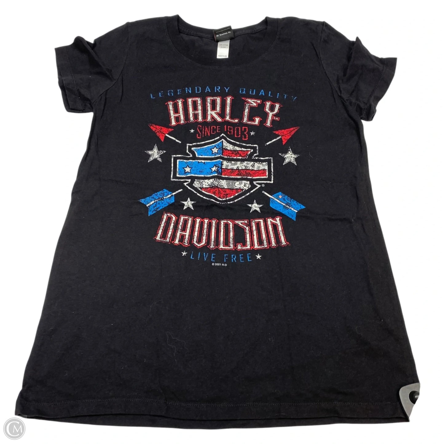 Top Short Sleeve Basic By Harley Davidson In Black, Size: L