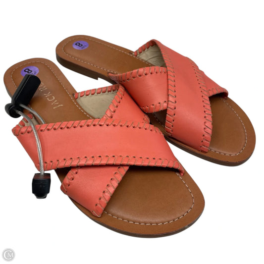 Sandals Designer By Jack Rogers In Coral, Size: 8