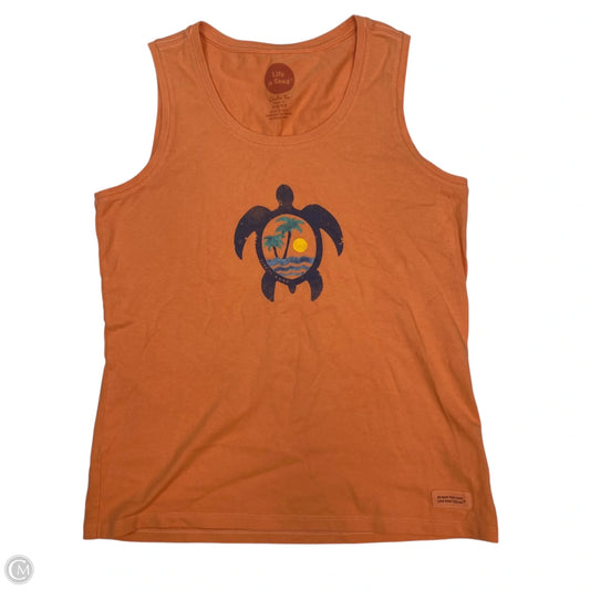 Top Sleeveless By Life Is Good In Orange, Size: S