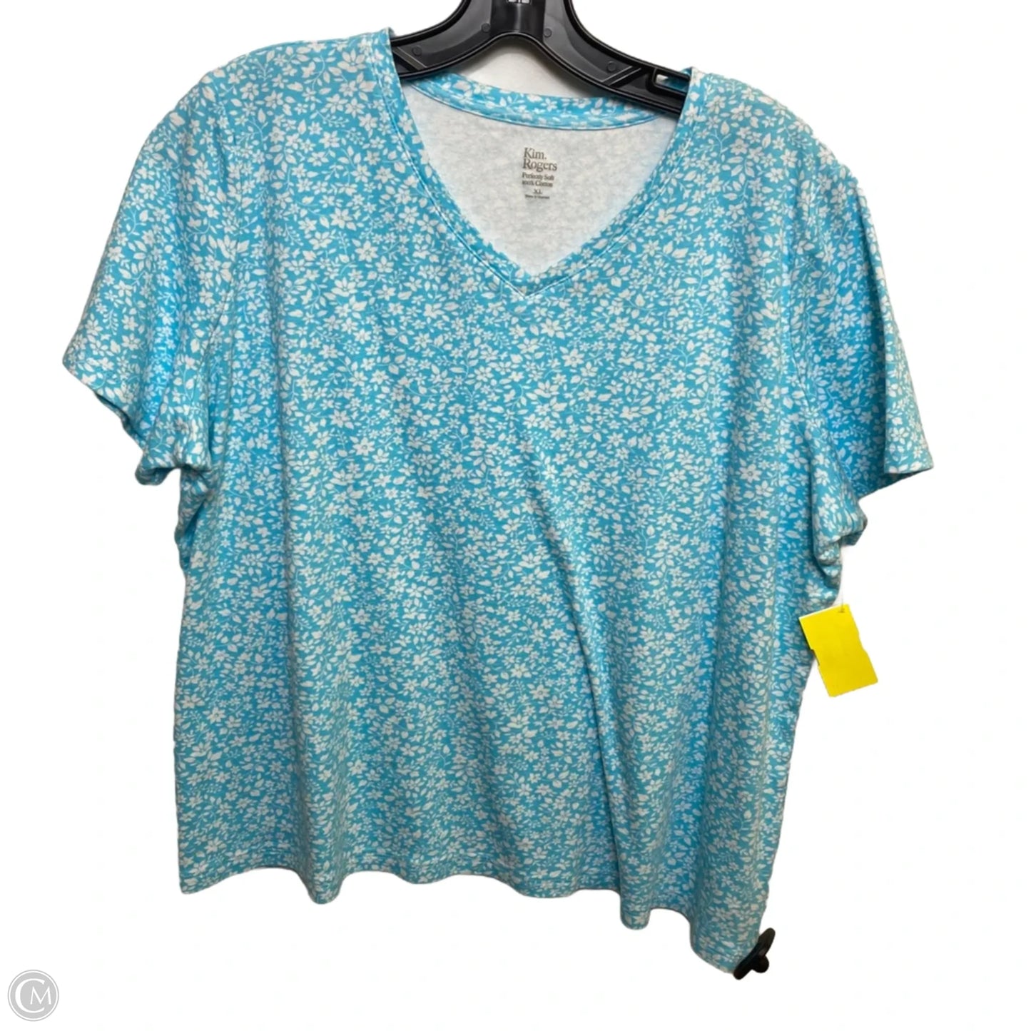 Top Short Sleeve Basic By Kim Rogers In Blue, Size: Xl