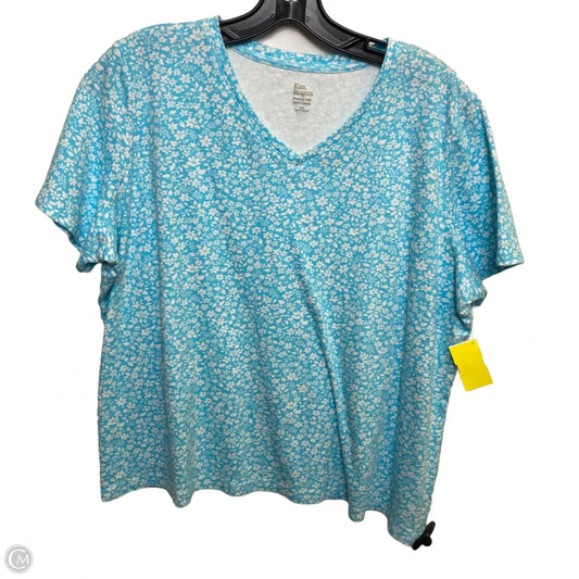 Top Short Sleeve Basic By Kim Rogers In Blue, Size: Xl