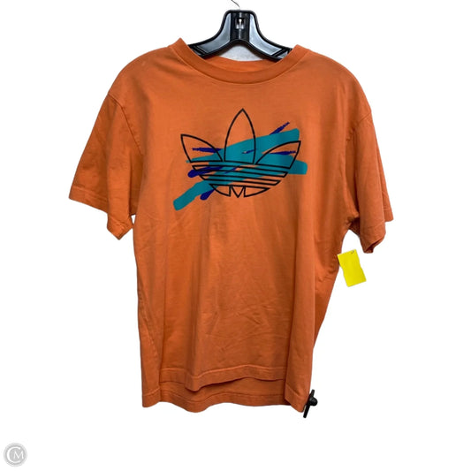 Athletic Top Short Sleeve By Adidas In Orange, Size: S