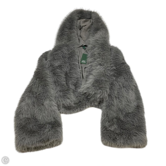 Jacket Faux Fur & Sherpa By Wild Fable In Grey, Size: L