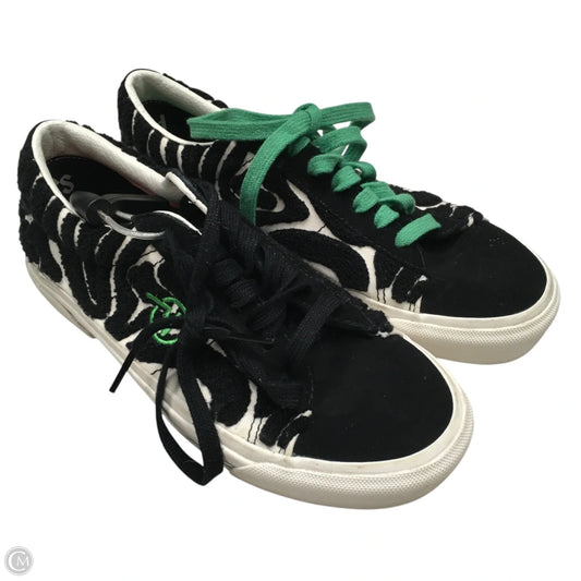 Shoes Sneakers By Vans In Black & Green, Size: 6.5