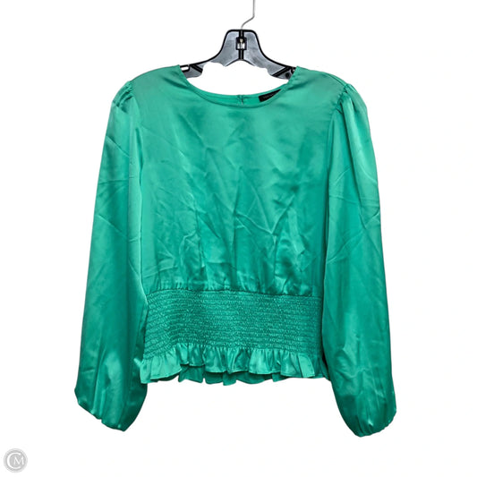 Top Long Sleeve By Ann Taylor In Green, Size: S