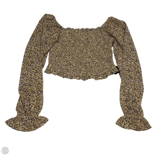 Top Long Sleeve By Japna In Brown, Size: S