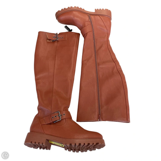 Boots Knee Flats By Wild Diva In Brown, Size: 11