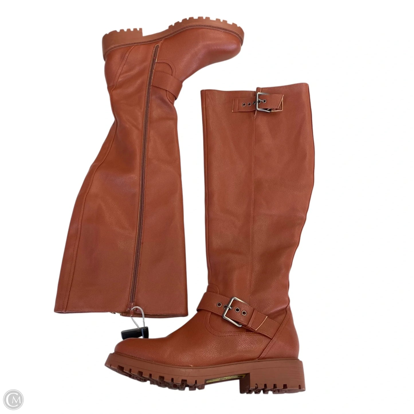 Boots Knee Flats By Wild Diva In Brown, Size: 11