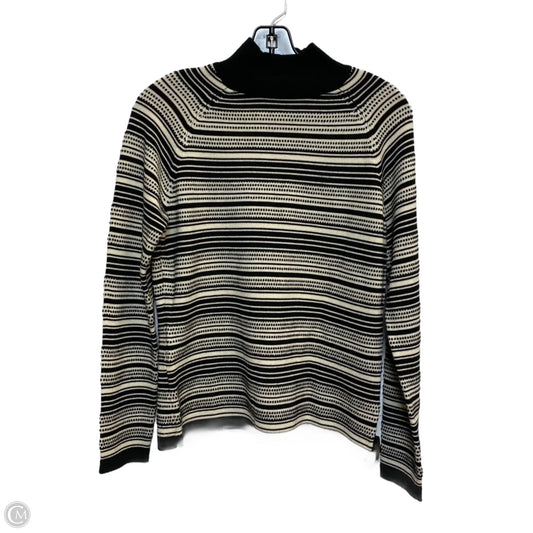 Sweater By Brooks Brothers In Black & Cream, Size: M