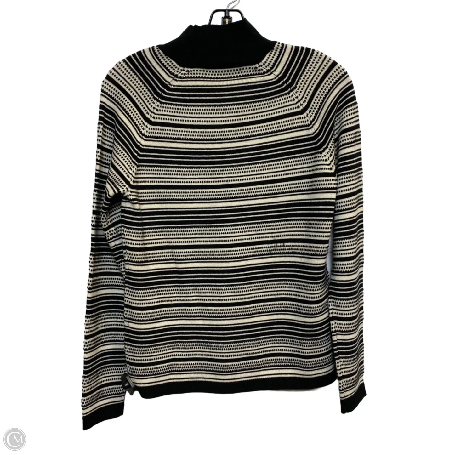 Sweater By Brooks Brothers In Black & Cream, Size: M