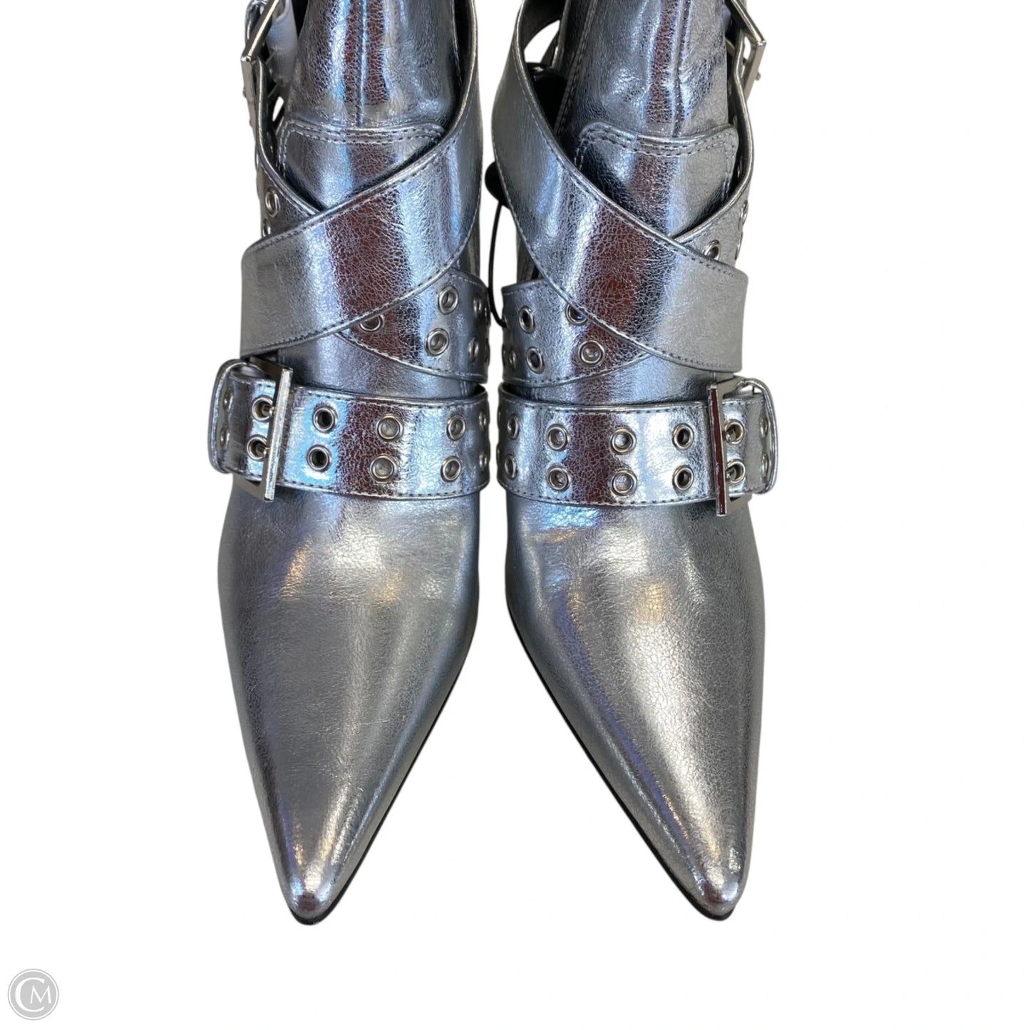 Boots Knee Heels By Kiss In Silver, Size: 8