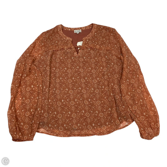 Top Long Sleeve By Wonderly In Orange, Size: Xl