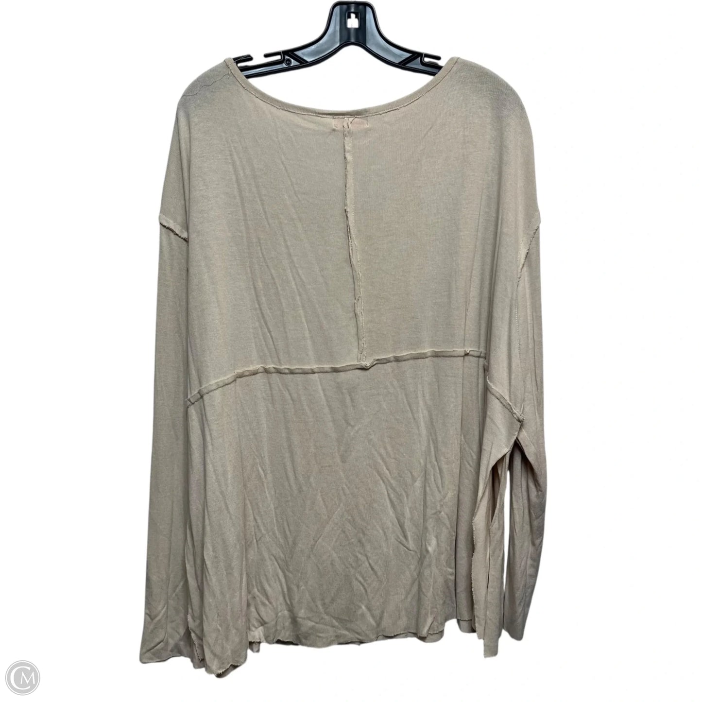 Top Long Sleeve By Pink Lily In Tan, Size: M