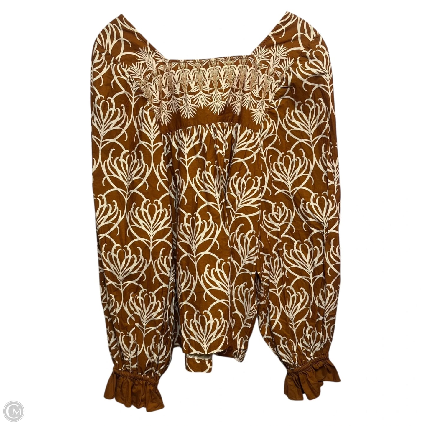 Top Long Sleeve By Happy Nature In Brown, Size: Xl