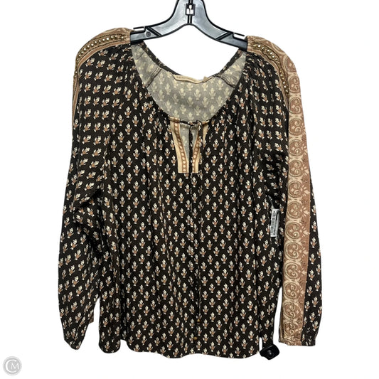 Top Long Sleeve By Soft Surroundings In Brown, Size: L