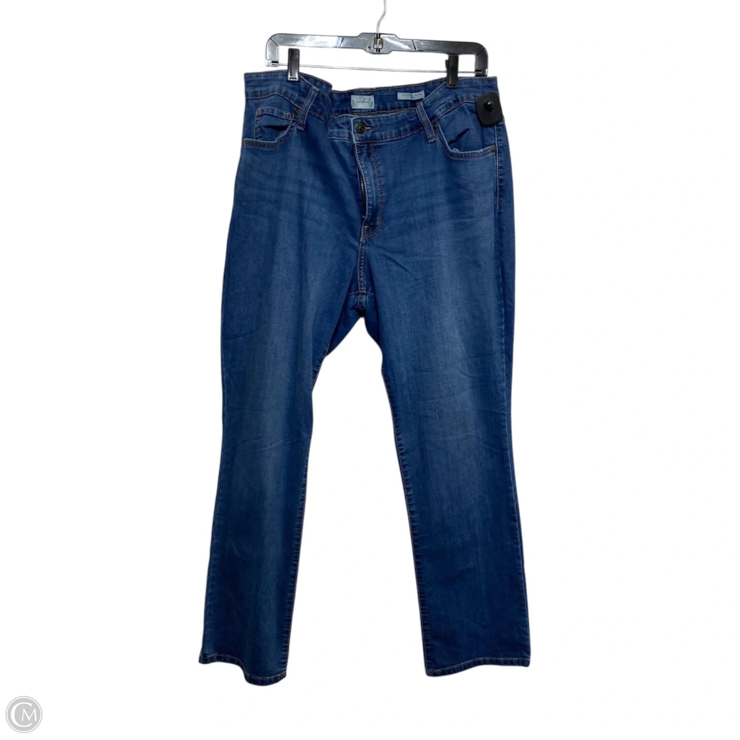 Jeans Straight By Wonderly In Blue Denim, Size: 16