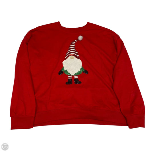 Top Long Sleeve By Workshop In Red, Size: Xl