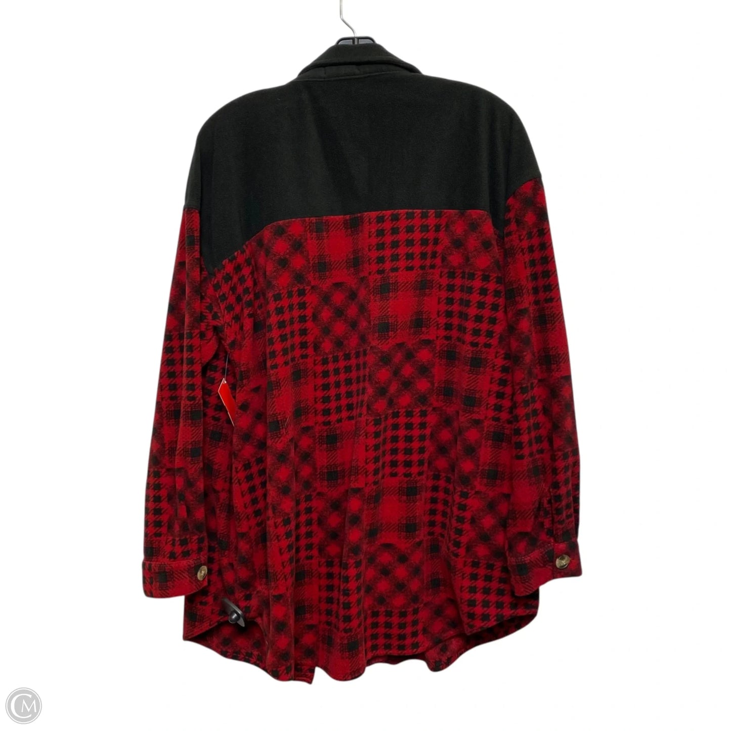 Jacket Fleece By Maurices In Black & Red, Size: Xl