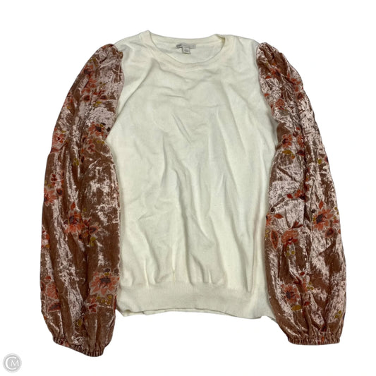 Top Long Sleeve By Cato In Cream & Pink, Size: L