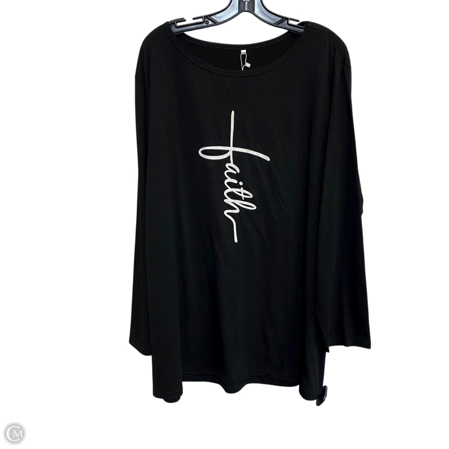 Top Long Sleeve By Rosriss In Black, Size: 3x
