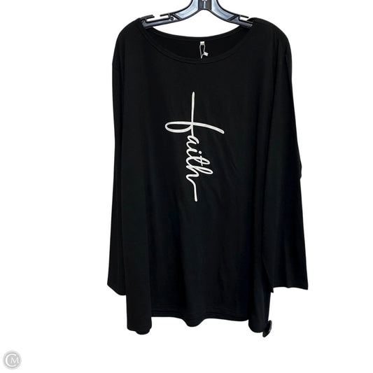 Top Long Sleeve By Rosriss In Black, Size: 3x