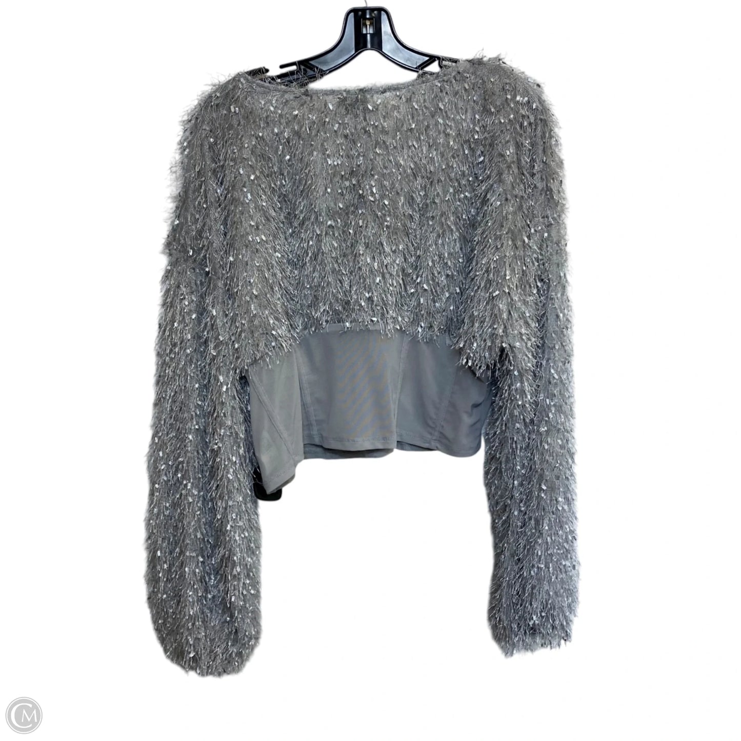 Top Long Sleeve By Shein In Grey, Size: 3x