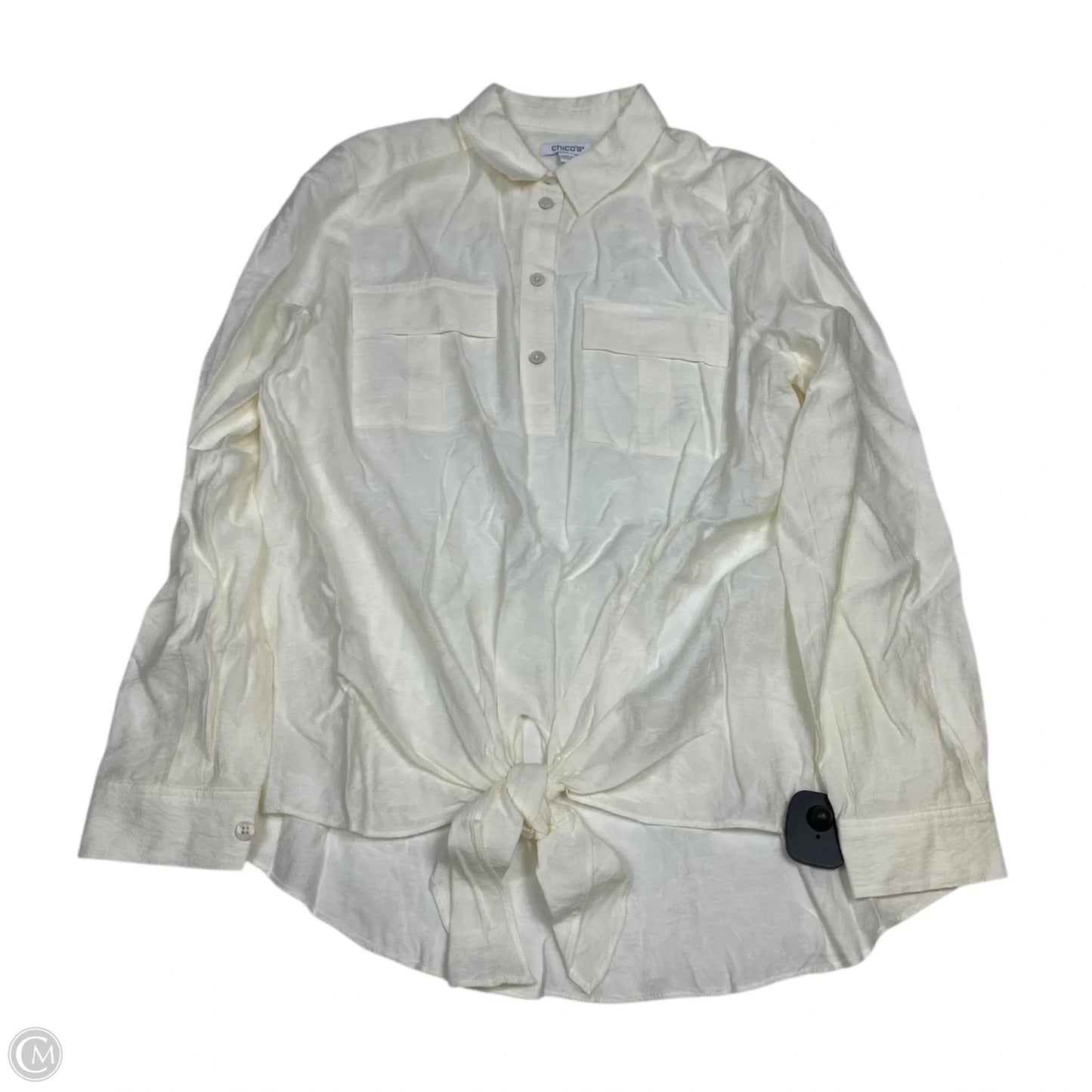 Top Long Sleeve By Chicos In Cream, Size: M